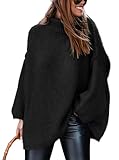 ATHMILE Fall Chunky Sweaters for Women Oversized Turtleneck Long Sleeve Knit Pullover Tops Winter Plus Size Maternity Sweater Black