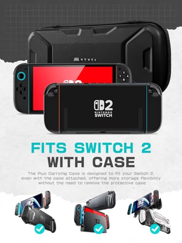 mumba carrying case for nintendo switch 2 2025 plus version portable protective travel carry handbag pouch for bladetitan case large capacity black