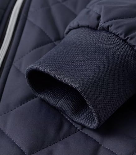 INVACHI Men's Bomber Jacket Dimond Quilted Fall Jacket Full Zip Up Fleece Lined Winter Coat3