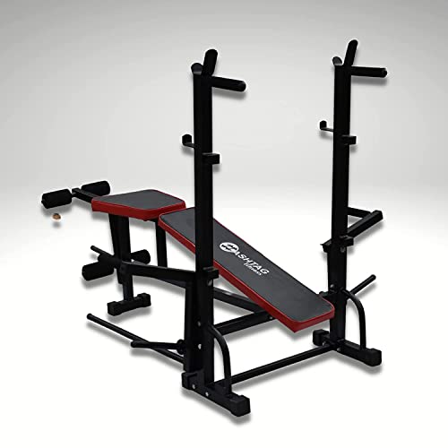 Hashtag Fitness 60kg Gym Equipment Set For Home With 8in1 Gym Bench