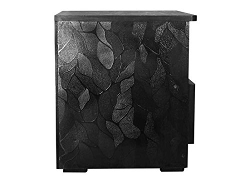 Image of Caspian Leaf Textured Side Table With 1 Drawer