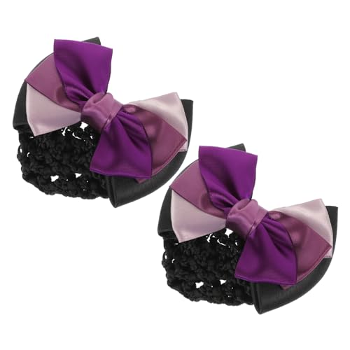 HAPINARY 2 Piezas martillo de tambor cepillo secador de pelo Horquilla fabricante de bollos productos hair clips orquillas redecilla para moño con lazo redecillas para moños tela Púrpura