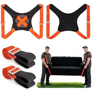 Moving Straps for Lifting, with Back Support for 2 Person
