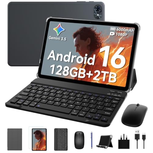 TABWEE 10 Inch Android 16 Tablet with Keyboard,18GB+128GB...
