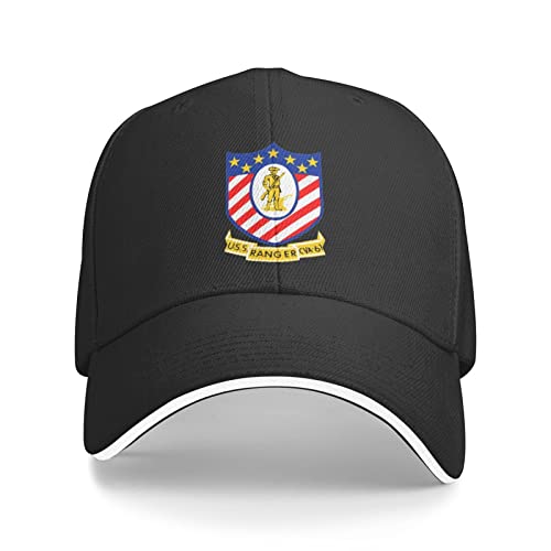 Gorra unisex estilo cowboy USS Ranger ajustable negra miniatura 1