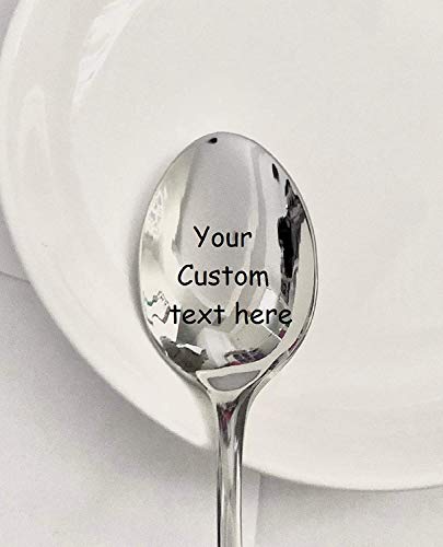 Custom Teaspoon Stainless Steel Engraved Name Ice Cream Spoon Personalized Birthday Christmas Gift #TOP9