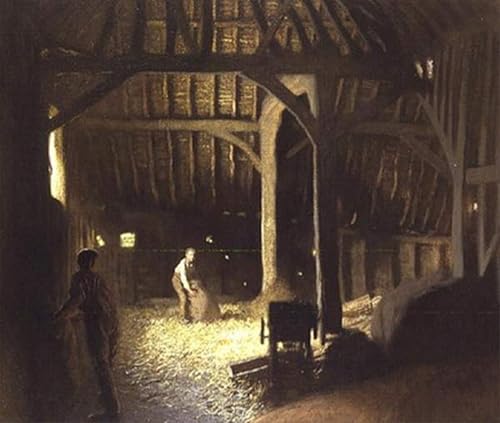 Affiche George Clausen Intérieur de grange, tableau parfait pour réchauffer un salon contemporain