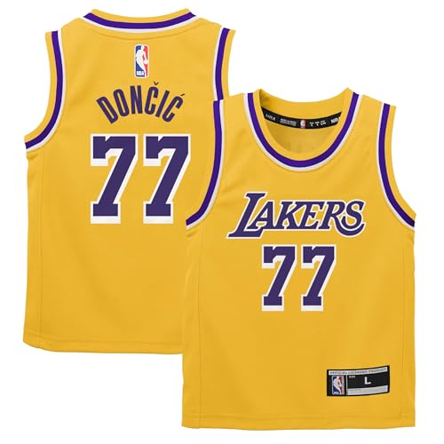 Luka Doncic Los Angeles Lakers NBA Kids 4-7 Yellow Gold Icon Edition Player Jersey (US Numeric 7 Luka Doncic Los Angeles Lakers Yellow)