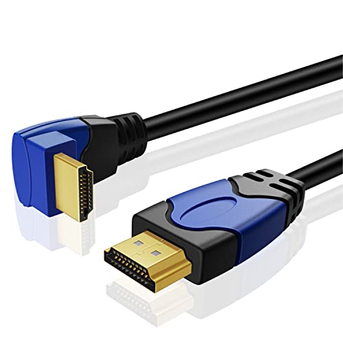 Tnp 4K Hdmi Cable Right Angle 90 Degree (3Ft) High Speed 18Gbps Hdmi Wire Cord Support 4K 60Hz Hdr 2K 2160P 1440P 1080P 3D Arc/Earc Ethernet For Video Gaming Xbox One Ps 4 & 4K Apple Tv Hdtv Projector #TOP1