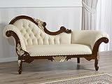  Simone Guarracino Luxury Design Chaise Longue Joana Estilo Barroco Inglese Diván Color Nogal Detalles Hoja Oro Eco-Piel Champagne Botones Crystal Sw