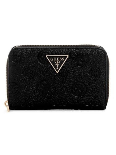 GUESS portafoglio Cresidia II SLG Zip Around Wallet Black Logo nero