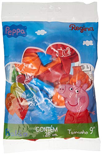 Balao Peppa Pig R355 N09 Azul Reg/vde Lim/ver/lar - Pacote Com 25 Un Regina Multicor
