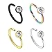BodyJ4You 4PC Nose Ring Hoop Stud 20G 8mm Multicolor Steel Clear CZ Crystals Piercing Value Pack