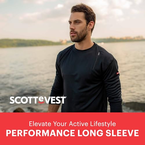 SCOTTeVEST Long Sleeve Performance T-Shirt for Men - 3 Hidden Pockets - Moisture Wicking Shirt for Travel & More4