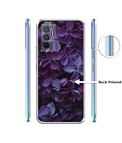 Image of Amazon Brand - Solimo Purple Flowers Printed Silicon Soft TPU Back Case Cover Compatible for Vivo Y75 4G / V23e 5G