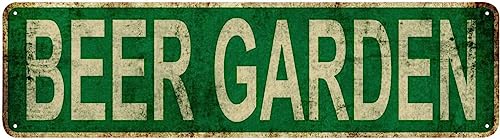 Beer Garden Sign Novelty Beer Garden Decor Beer Garden Street Sign Wall Art Decor For Home Farmhouse Bar Cafe Man Cave 40X10 CM