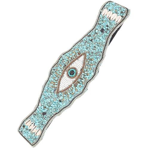 Ceinture plastique verte femme perles turquoise style bohème chic