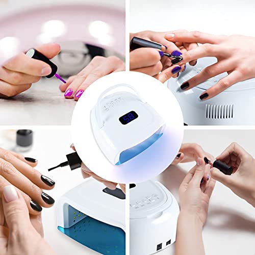 Uv Led Nail Lamp Nail Light For Gel Polish Acrylic Rechargeable 60W Faster Nail Dryer For Fingernail Toenail With Auto Sensor Professional Portable Handle Nail Curing Lamp #TOP7