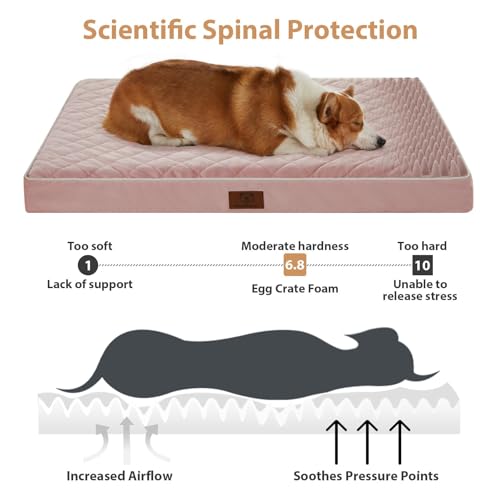 Image of WNPETHOME Orthopedic XL Dog Bed for Crate, Waterproof Extra Large Dogs Bed with Removable Washable Cover, Multi-Needle Quilting Dogs Crate Bed