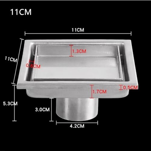 Grilles de vidange de sol carrées pour carrelage et drain de douche - 8
