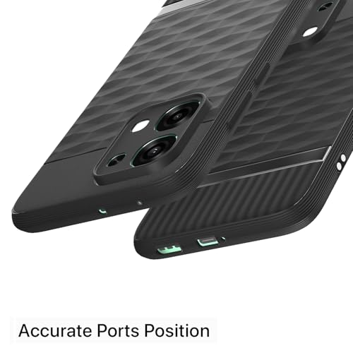 Image of Pikkme Back Cover for Oppo F31 5G / Oppo F33 5G Camera Protection 3D Hexa Cube Design Silicone Protective Bumper Case (Black)
