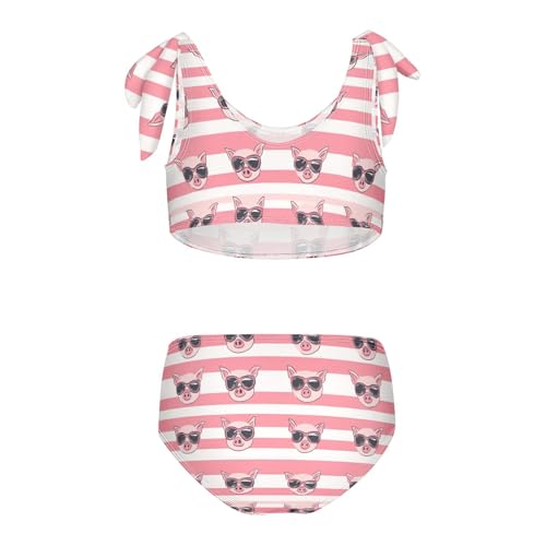 Wusikd Cute Piglets Girls Swimsuits Two Piece Pink Swimwear Bikini Set for for Girls Size 3T2