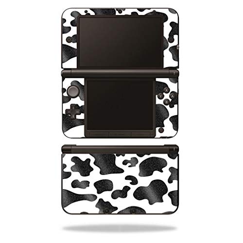 MightySkins Glossy Glitter Skin for Nintendo 3DS XL Original (2012-2014) - Cow Print | Protective, Durable High-Gloss Glitter Finish | Easy to Apply, Remove, and Change Styles | Made in The USA