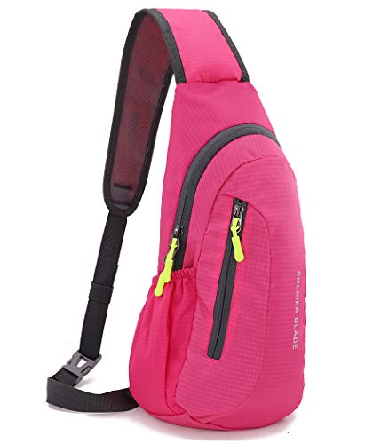 Gisdanchz Kleiner Rucksack Damen, Schultertasche Umhängetasche Sporttasche Crossbodoy Slingbag Crossbag Mini Backpack Chest Bag Sling Bag Herren Wasserdicht Sport Brusttasche Herren Klein Rosenrot