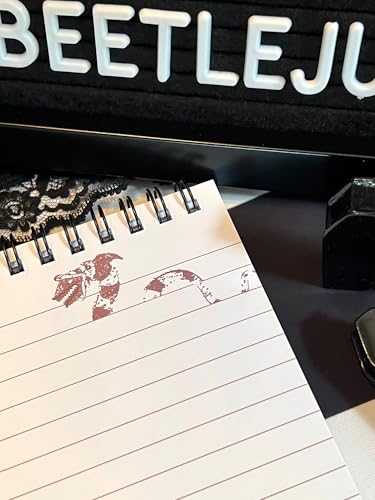 CON*QUEST Beetlejuice, manual para o falecido recentemente, bloco de notas Top-Spiral Steno, 15 cm x