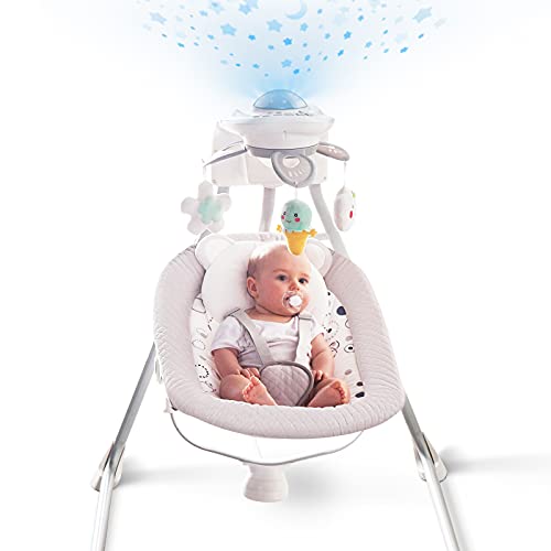 Baby Swing, RONBEI Baby Swing for Infants, Soothing Cradle Swing Comfort Electric Baby Chair with Toys Music