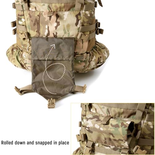 Image of MT Military Army Large Rucksack with Detacheable Assault Backpack Hydration Pack Shoulder Straps and Waist Belt Metal Frame | Detacheable