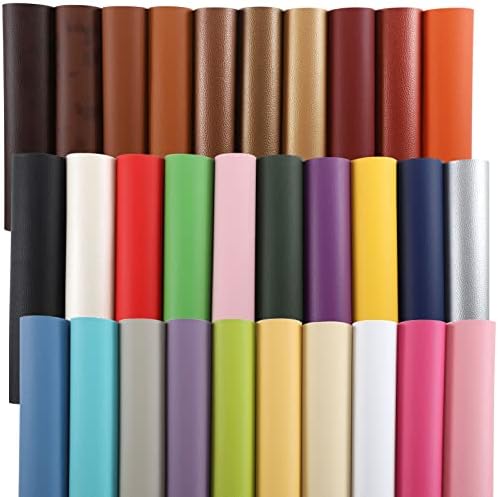 CDY Colored Faux Leather Sheets:30pcs/Set 8.2" x 6" Soft Leather Fabric
