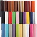 CDY Solid PU Synthetic Faux Leather Sheets 30pcs/Set 8.2' x 6'Soft Leather Fabric Sheets Suitable for Making Bows, Leather Earrings, Hair Accessories DIY Projects (30 Colors)