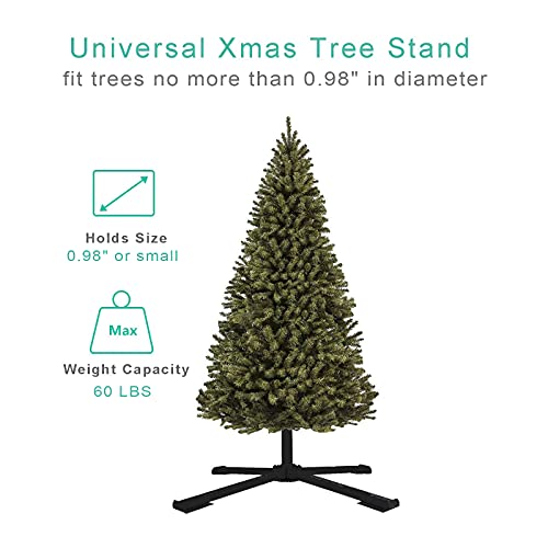 MIYA Christmas Tree Stand - Heavy Duty Artificial Christmas Tree Base for Fake Trees Less Than 0.98\" in Diameter - Foldable Metal Universal Tree Stand for Xmas Tree Up to 60 Lbs Black