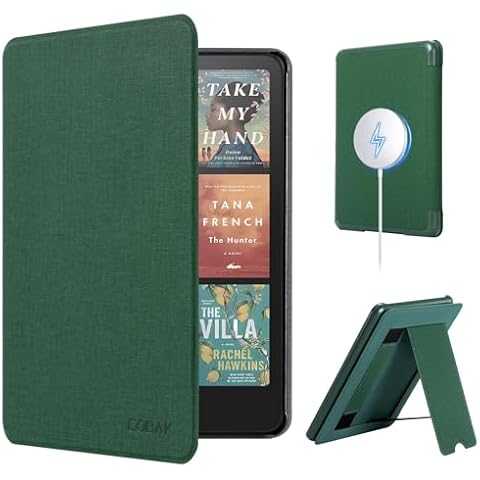 CoBak Lightweight Stand Case for 7" Kindle Paperwhite 12th Gen 2024 and Kindle Colorsoft with Right Hand Strap - Compatible with iPhone MagSafe, for Samsung/Belkin/Anker Wireless Charging Pads Cover