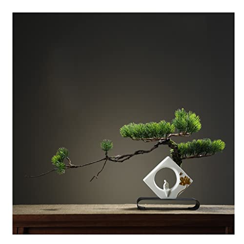 Konstgjord Bonsaiträd Simulering Tallnålar Cypressväxter Konstgjord Bonsai Konstväxt Krukväxt Hem Badrum Vardagsrum Bondgård Inomhus Utomhus Konstgjord Bonsaiträd, Grön