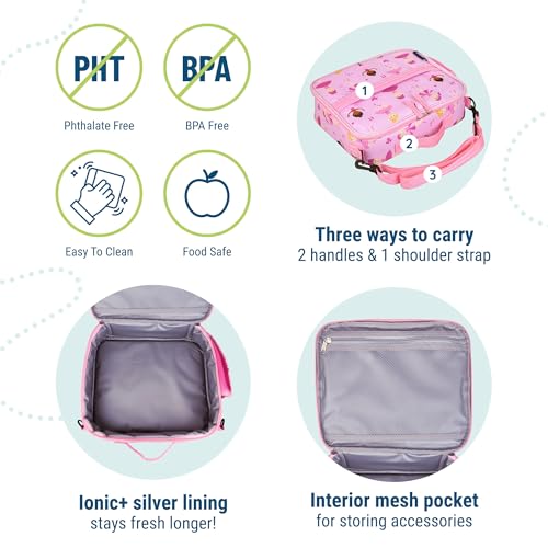 Image of Wildkin Kids ECO rPET Insulated Lunch Box - Keeps Food Hot or Cold, Easy-Clean Lining, Mesh Pockets & BPA-Free - Boys & Girls, Ideal for School, Travel & Daycare - Ballerina