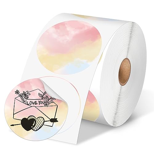 Image of Phomemo Genuine 2 inch Gradient Circle Thermal Labels, 2x2 Self-Adhesive Round Sticker Label, Circular Direct Labels Compatible with Phomemo Shipping Label Printer, 750 Labels /Roll,Commercial Grade