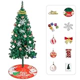 Christmas Tree，Whimsical Christmas Tree Christmas Tree Green, 5.7FT Artificial Bendable Christmas Trees and Ornament Set ，62 Sets of Christmas Decorations