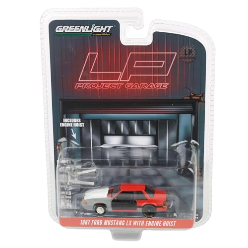 Greenlight 1/64 Ford Mustang LX 1987 Rojo Gris miniatura 6