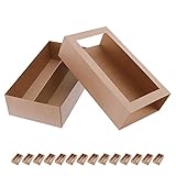 BAKIPACK 15 Macaron Boxes, Macaron Gift Box for 12 (Interior Measurement 7.3×4.2 ×1.9 Inches), Macaron Packaging Boxes with Clear Window Kraft without Macarons inside