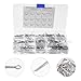 HAPINARY 420pcs 304 Stainless Steel Cotter Pin Clip Key Fastener Assortment Kit M1 M2 M2.5 M3 for Automotive, Trailer, and Industrial Use