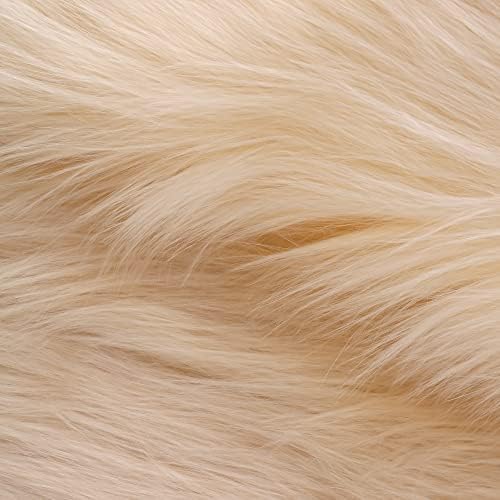 Yurdon Faux Fur Fabric, 60 x 18 inches (Half Yard, Ivory)