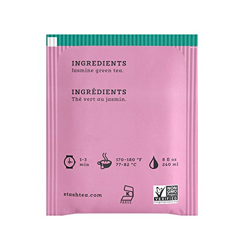 Image of Stash Tea Jasmine Blossom Green Tea - Caffeinated, Non-GMO Project Verified Premium Tea with No Artificial Ingredients, 30 Count (Pack of 6) - 180 Bags Total