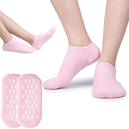 Ziz Care Gel Spa Sock Moisturizing Cotton Silicon Moisturize Soften Repair Cracked Skin Beauty Foot Care Tool Dry Feet Skin Moisturizing Treatment Silicone Socks Infused with Vitamins, Essential Oils