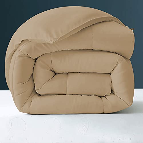 Image of Day Care - 400 GSM Hotel Quality-Down Alternative Microfiber Comforter for Heavy Winter King Size Comforter /Blanket /Rajai (92 inch x 106 inch Inches /233cm x 269cm) - Comforter King Size|Beige| TC - 450