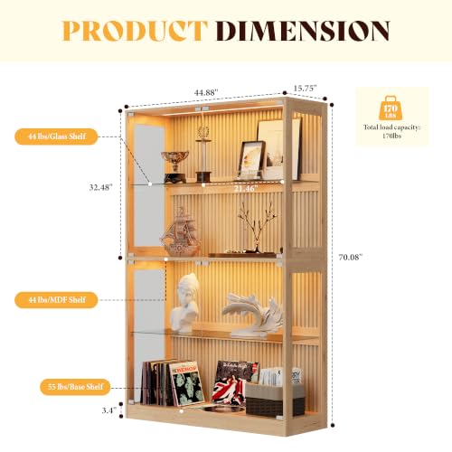Image of AMERLIFE 45-Inch RGB Display Cabinet with Glass Doors