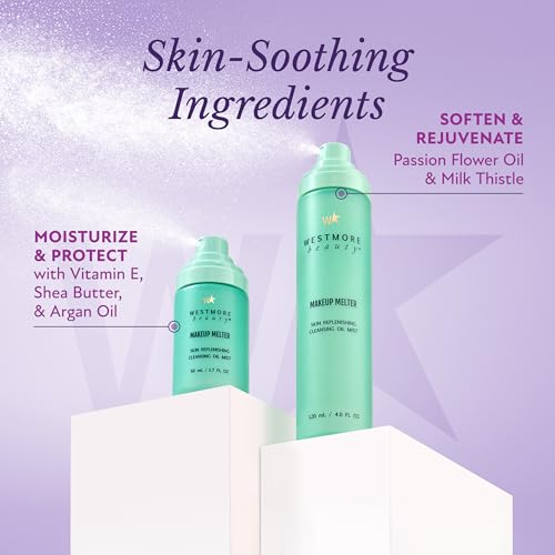 Image of Westmore Beauty Makeup Melter - Makeup Remover Oil Cleanser, Skin Replenishing Cleansing Oil Mist & Face Cleanser 1.7 OZ
