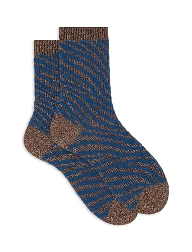 Chaussettes femme lurex Gallo, l'excellence du motif zèbre italien
