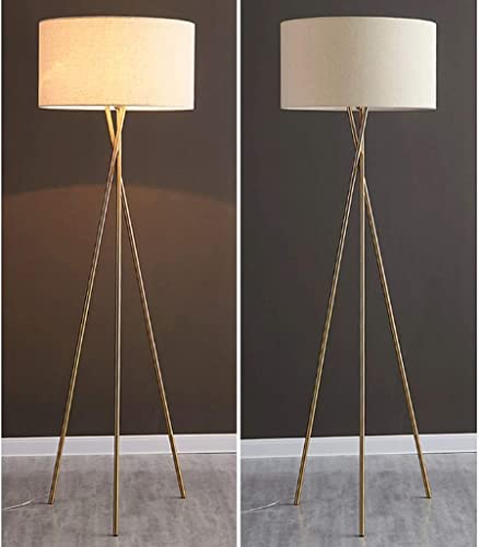 Lampadaire trépied en métal blanc 160cm chic pour salon